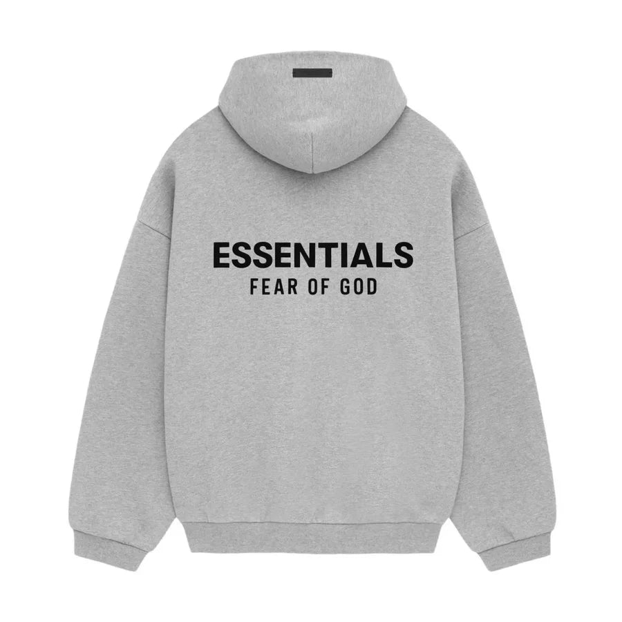 Fear Of God Essentials Light Heather Grey Fleece Hoodie FW24