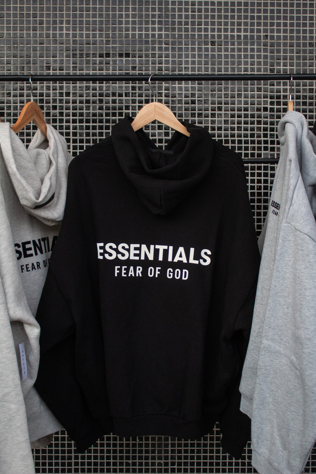 Fear Of God Essentials Black Fleece Hoodie FW24