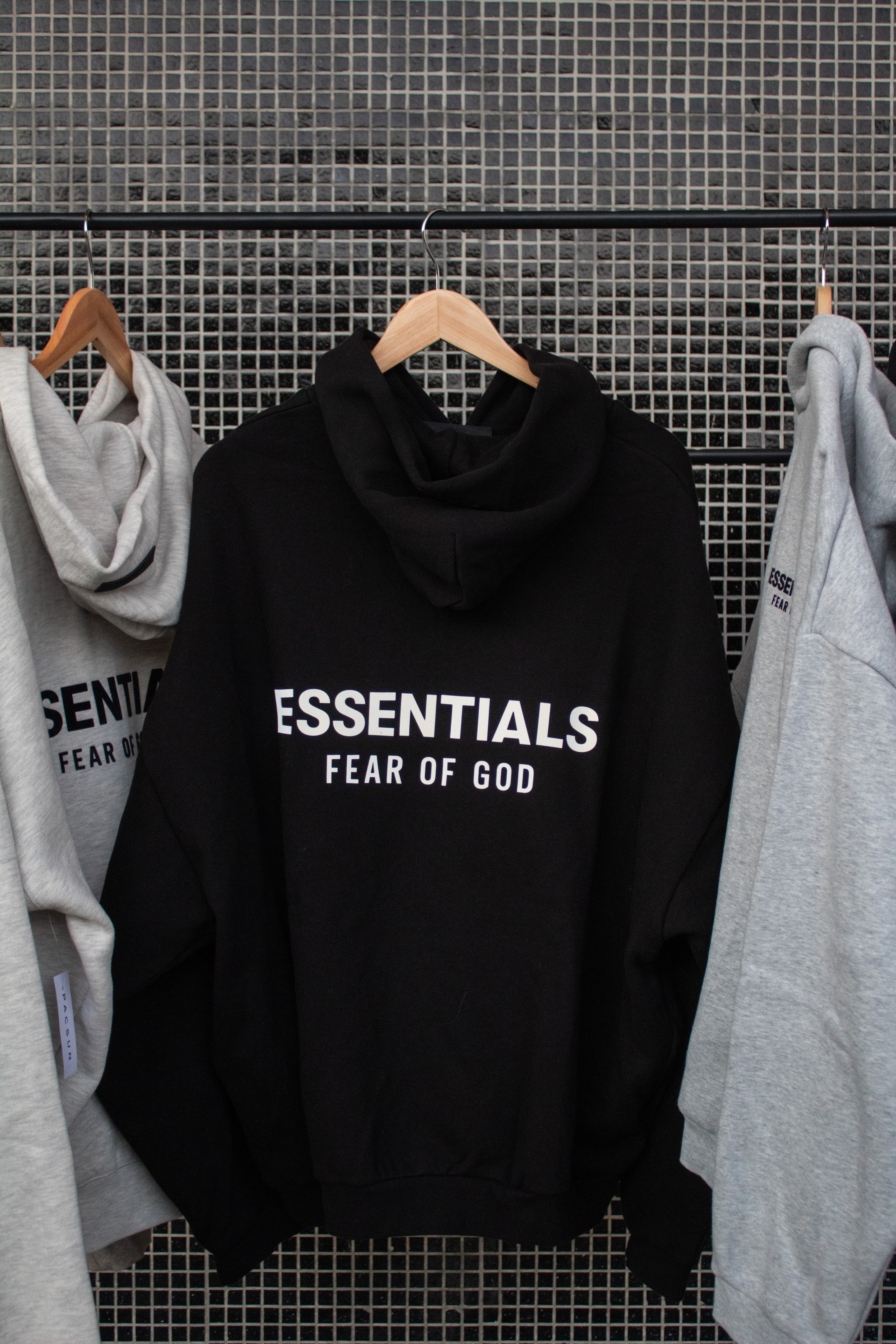 Fear Of God Essentials Black Fleece Hoodie FW24