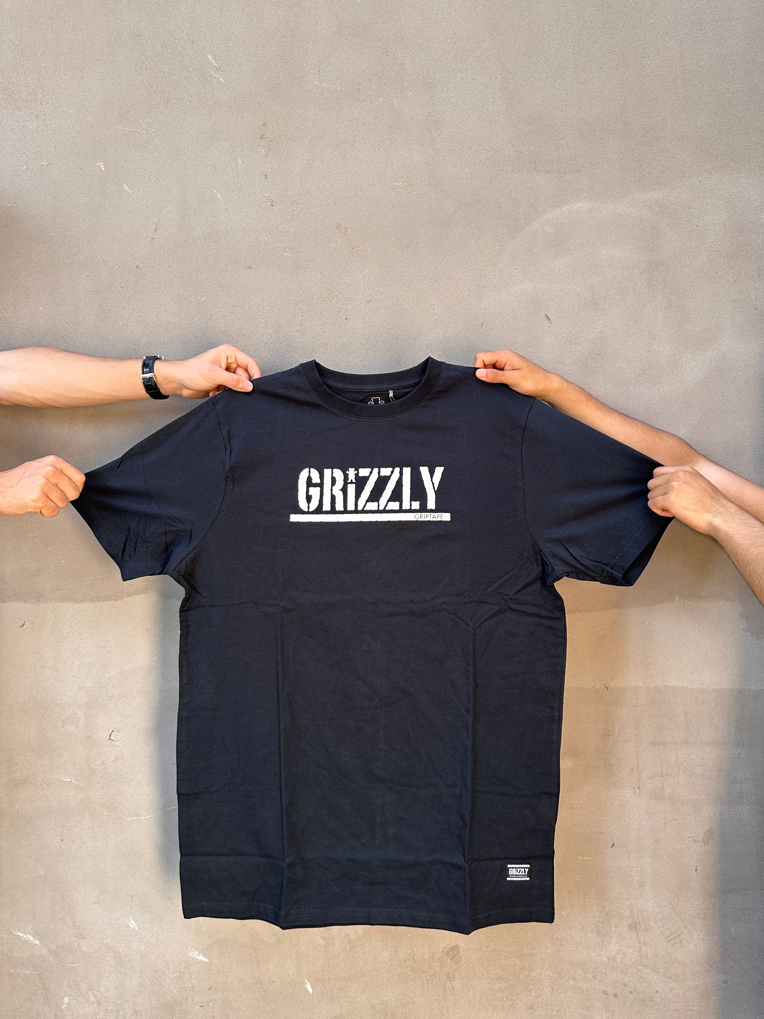 Polera Grizzly Griptape Stamped Black
