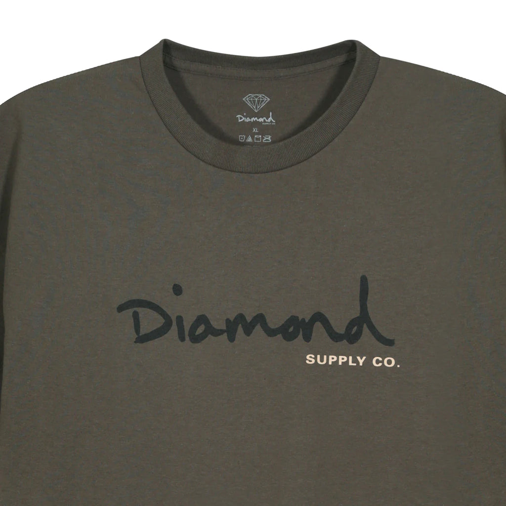 Polera Diamond Supply OG Script Military