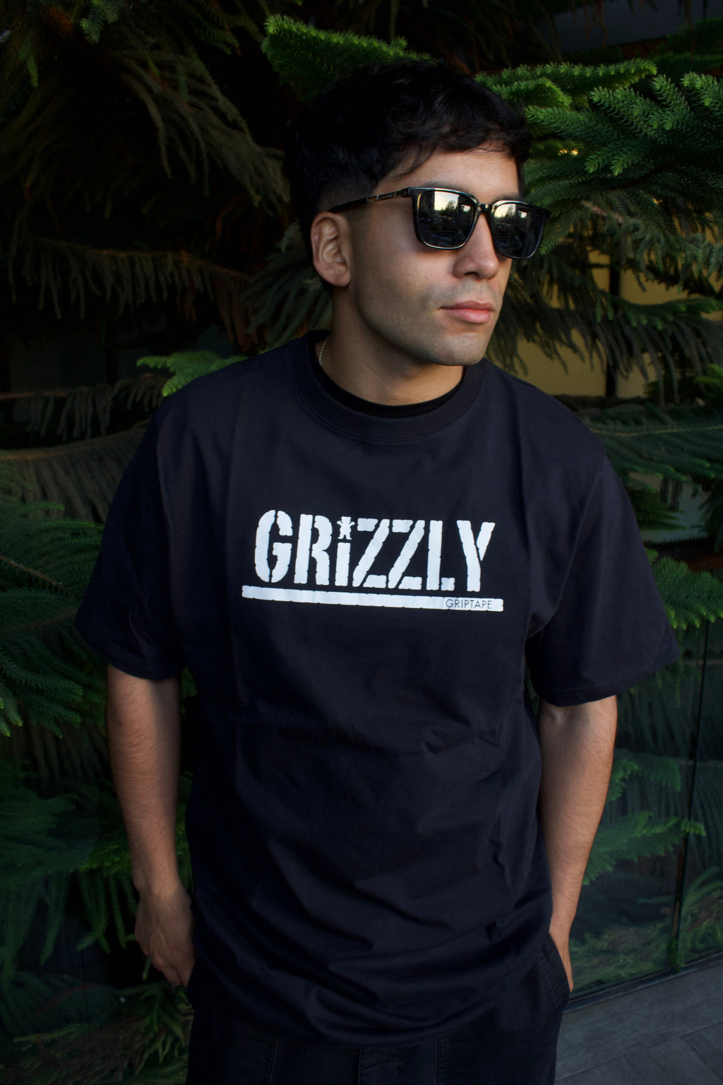 Polera Grizzly Griptape Stamped Black