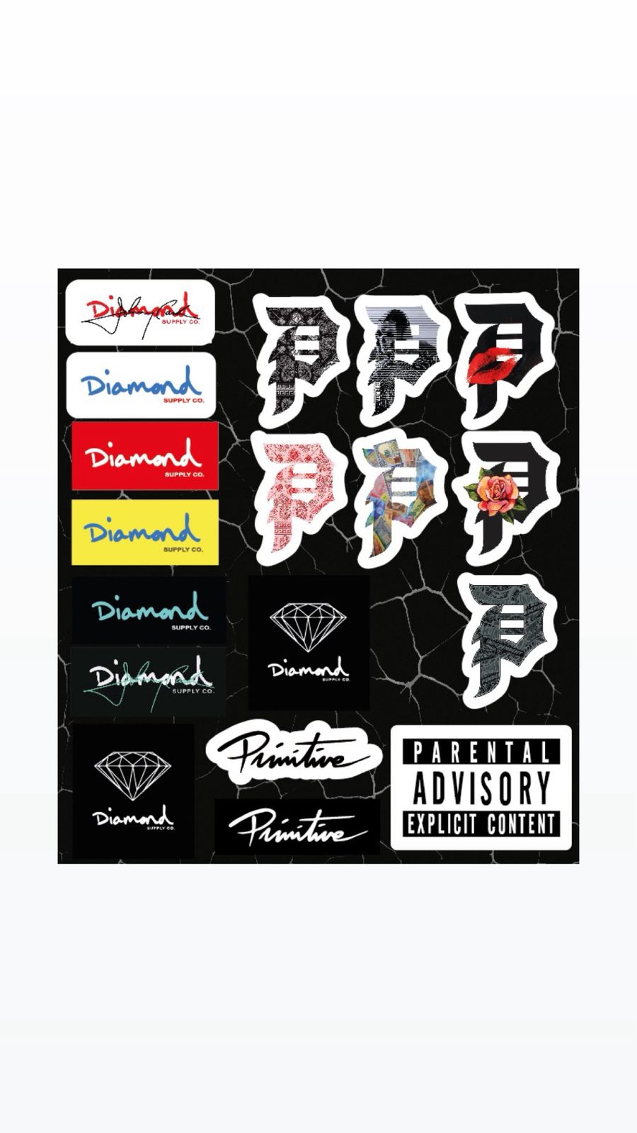 Stickers Set Primitive Diamond Supply